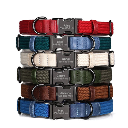 Custom Engraved Nylon Dog Collar for Small, Medium, and Large Dogs