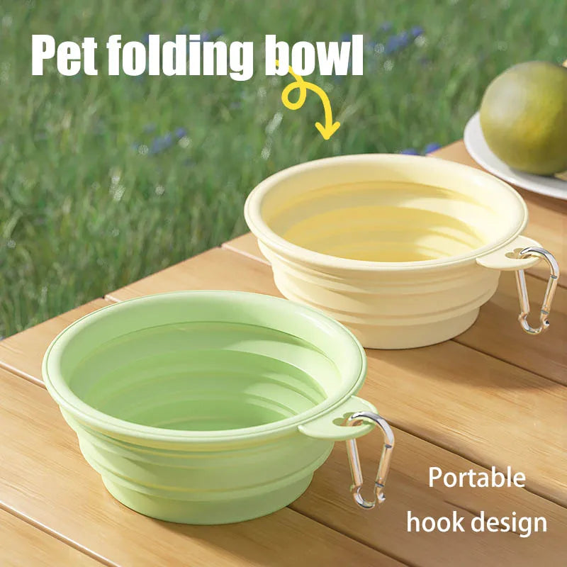 foldable silicone dog & cat bowl – portable travel feeding bowl