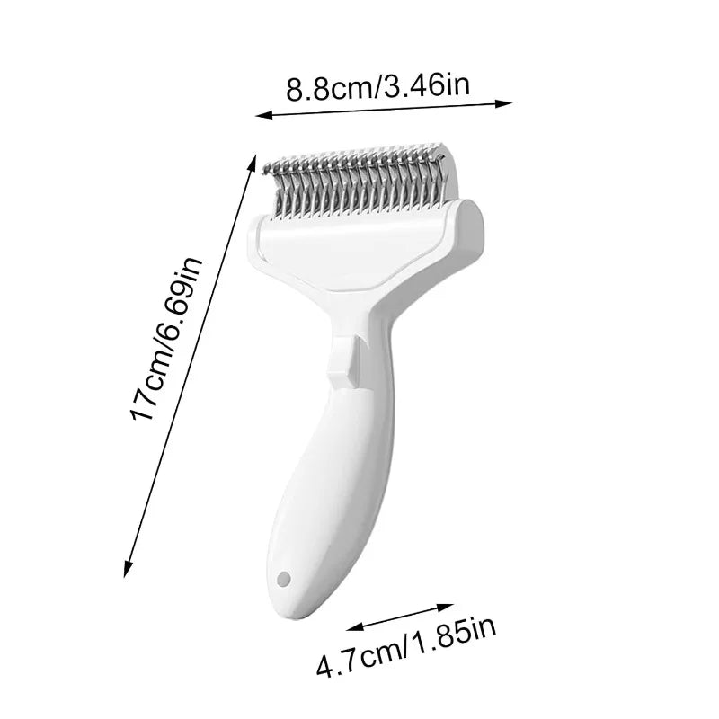 curved stainless steel pet deshedding brush for dogs & cats, grooming