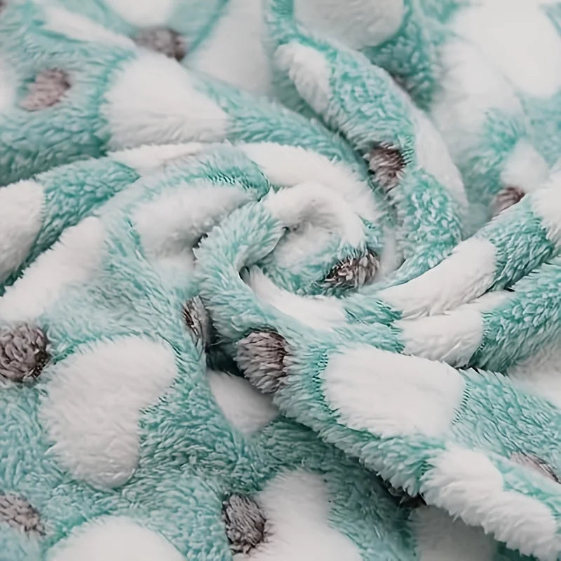 soft plush heart print pet blanket - machine washable, all season