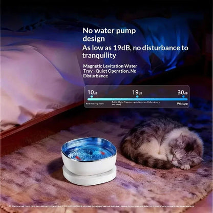 Magnetic Drive Wireless Cat Water Fountain 100 Day Battery Filter-Free