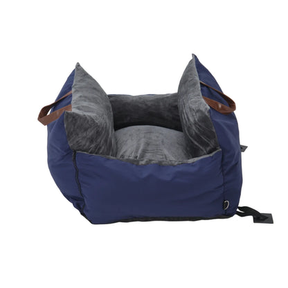 Plush Pet Car Seat Bed for Cats & Puppies with Safety Buckle and Strap
