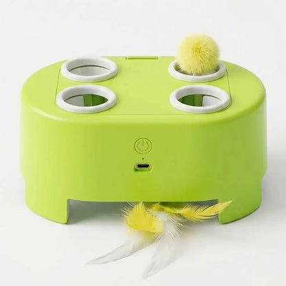 Interactive Whack-A-Mole Cat Toy Automatic Pop-Up Feather Toy