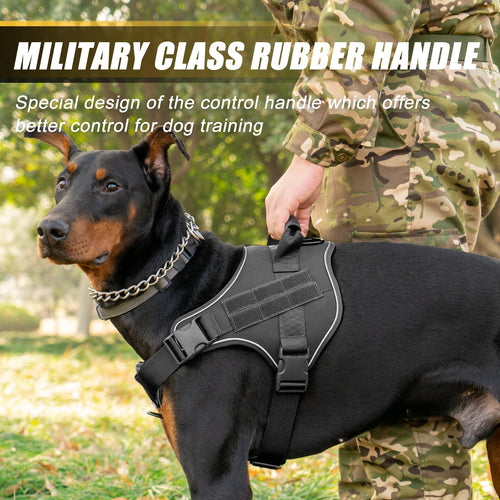 Tactical Training Vest Dog Harness – Reflective Quick-Release Fit