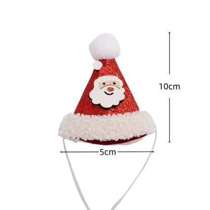 Soft Red Christmas Cat Hat and Scarf with Adjustable Chin Strap
