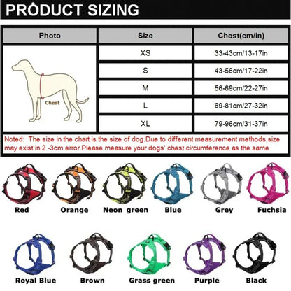 Reflective Adjustable Dog Harness – Breathable Vest for All Sizes