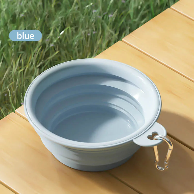 foldable silicone dog & cat bowl – portable travel feeding bowl