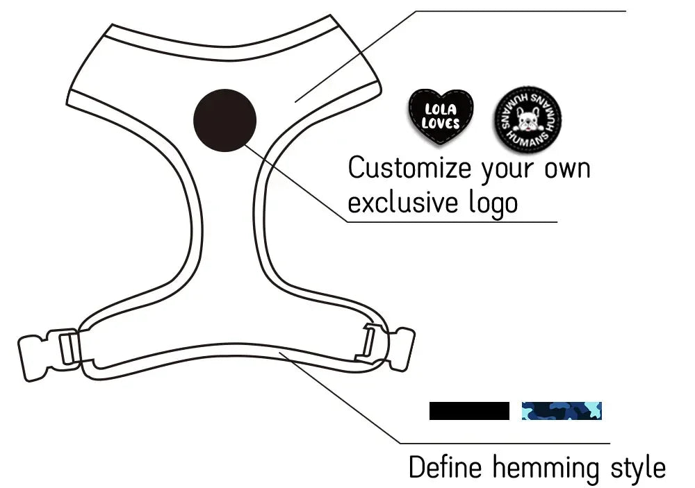 6-in-1 dog harness set with leed, collar, bandana & poop bag holder