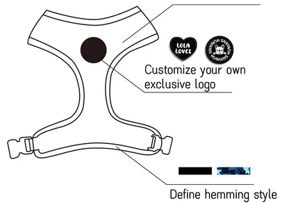 6-in-1 Dog Harness Set with Leed, Collar, Bandana & Poop Bag Holder