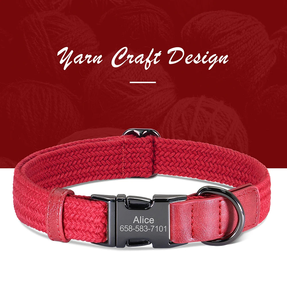 custom engraved nylon dog collar for small, medium, and large dogs