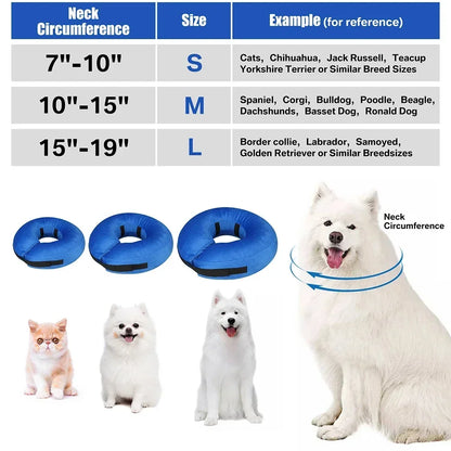 Inflatable Pet Recovery Collar After Surgery - Soft, Comfortable Cone Alternative