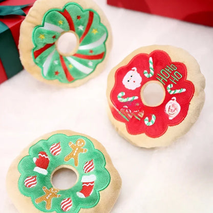 Fleece Christmas Plush Dog Toy with Teddy, Kitten and Puppy Friends
