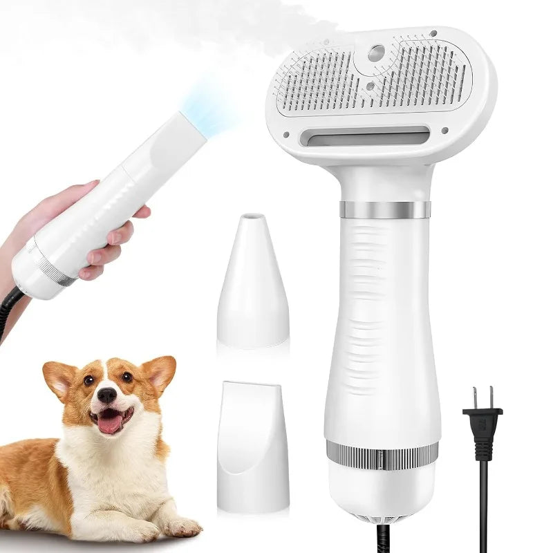 4-in-1 pet grooming station, steam comb & dryer with shedding brush