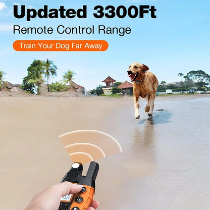 1000M emote Dog Training Collar - IP67 Waterproof, Rechargeable, for 2 Dogs