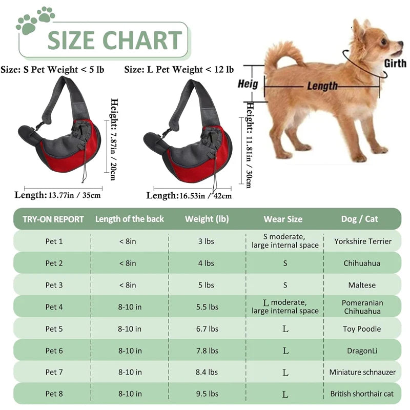 breathable mesh sling carrier backpack for small cats & dogs, travel