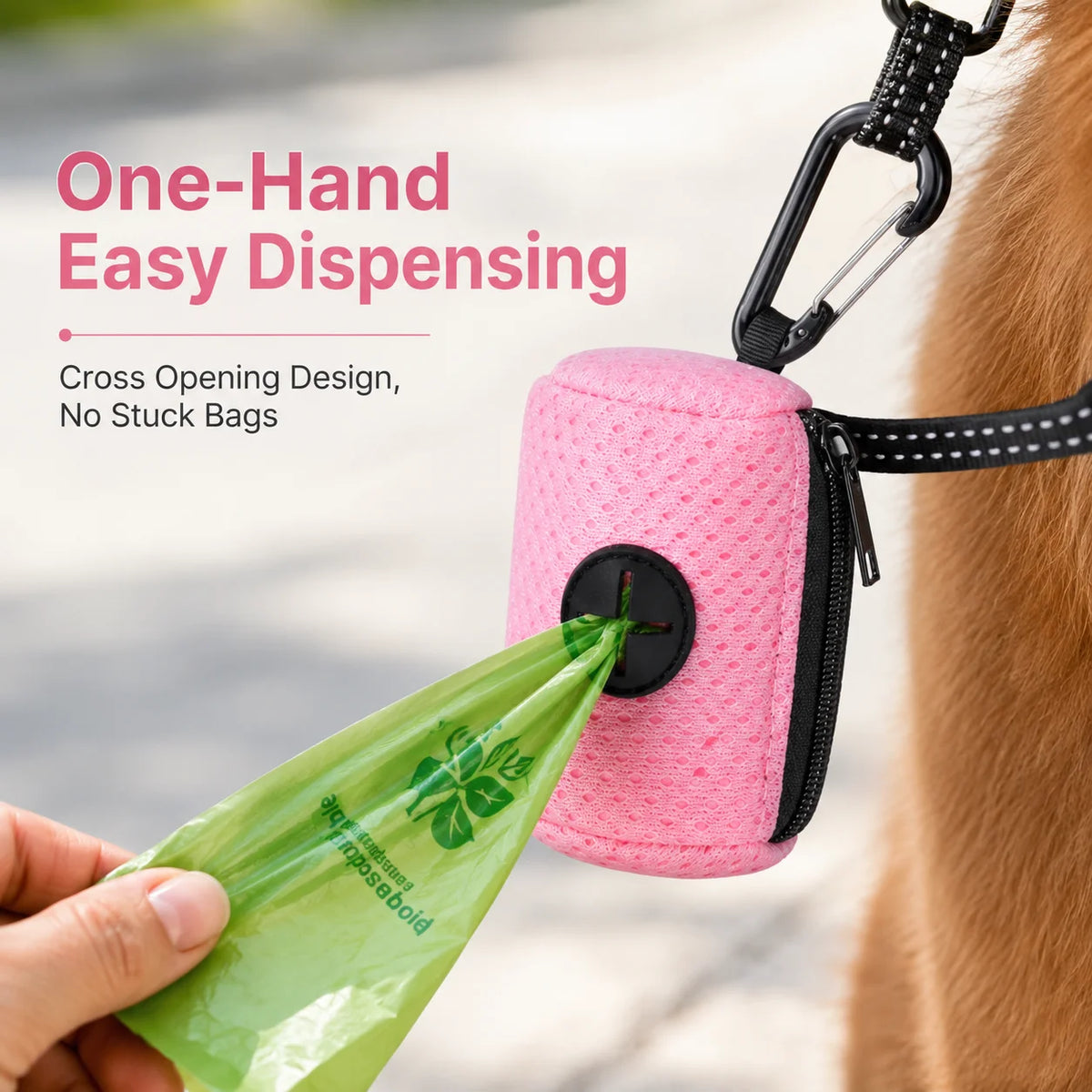 hanging dog poop bag dispenser – convenient walking bag holder