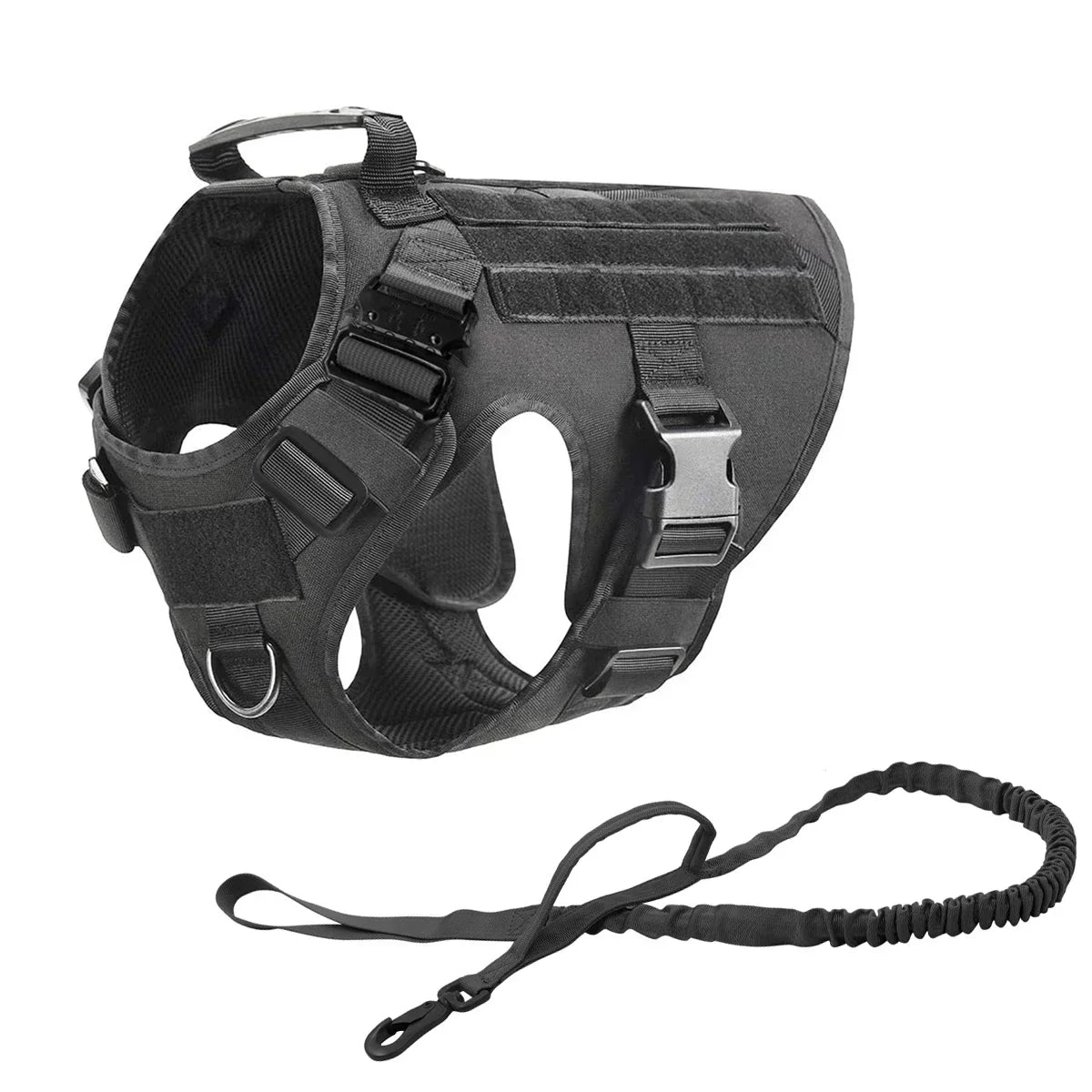 tactical dog harness set with molle pouches – training vest