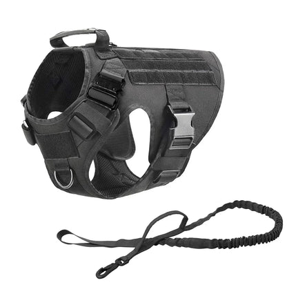 Tactical Dog Harness Set with MOLLE Pouches – Training Vest