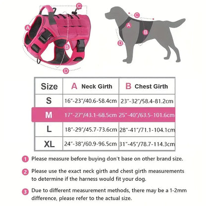Adjustable No-Pull Tactical Dog Harness with Handle, Reflective Trim