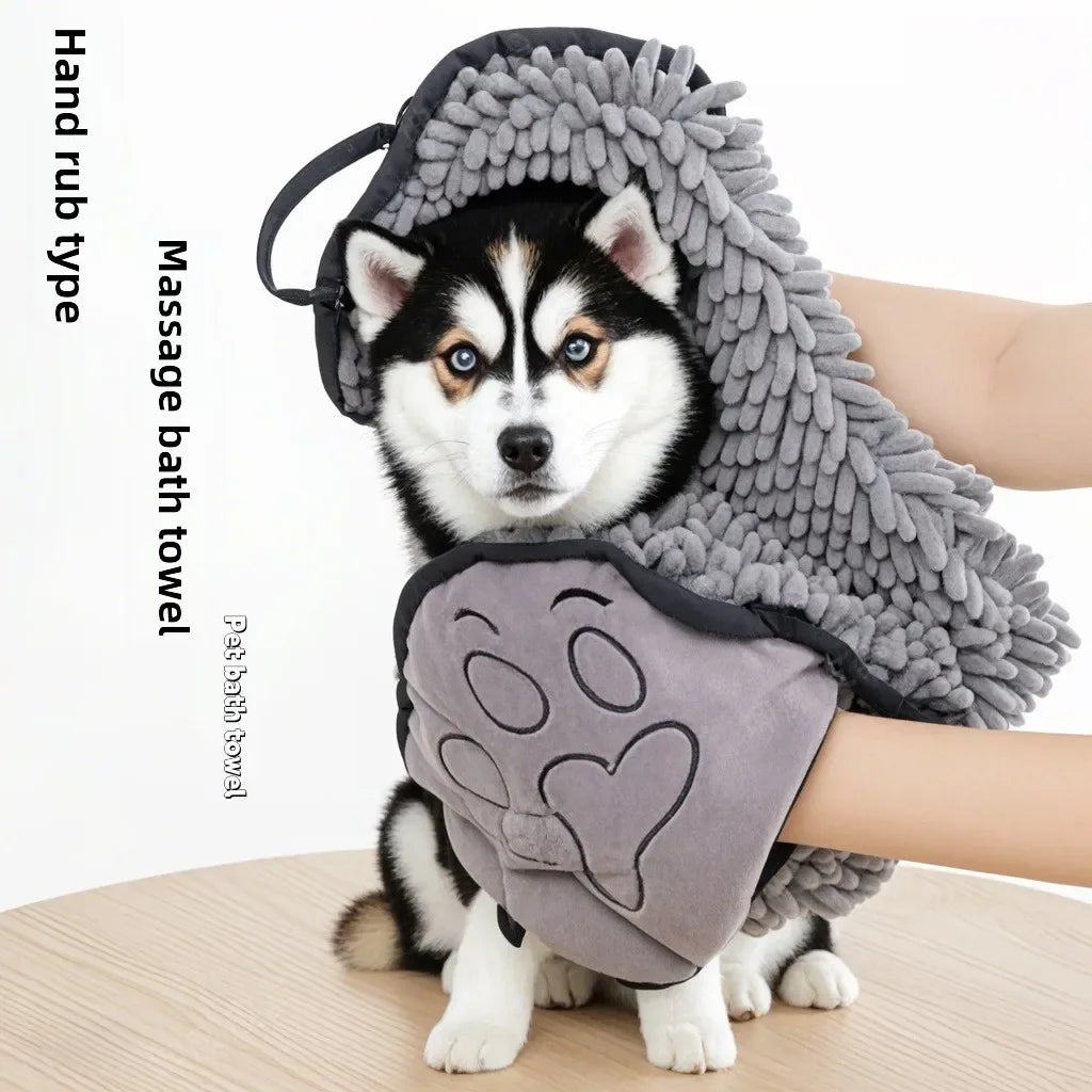 absorbent chenille pet bath towel – soft quick-dry dog & cat towel