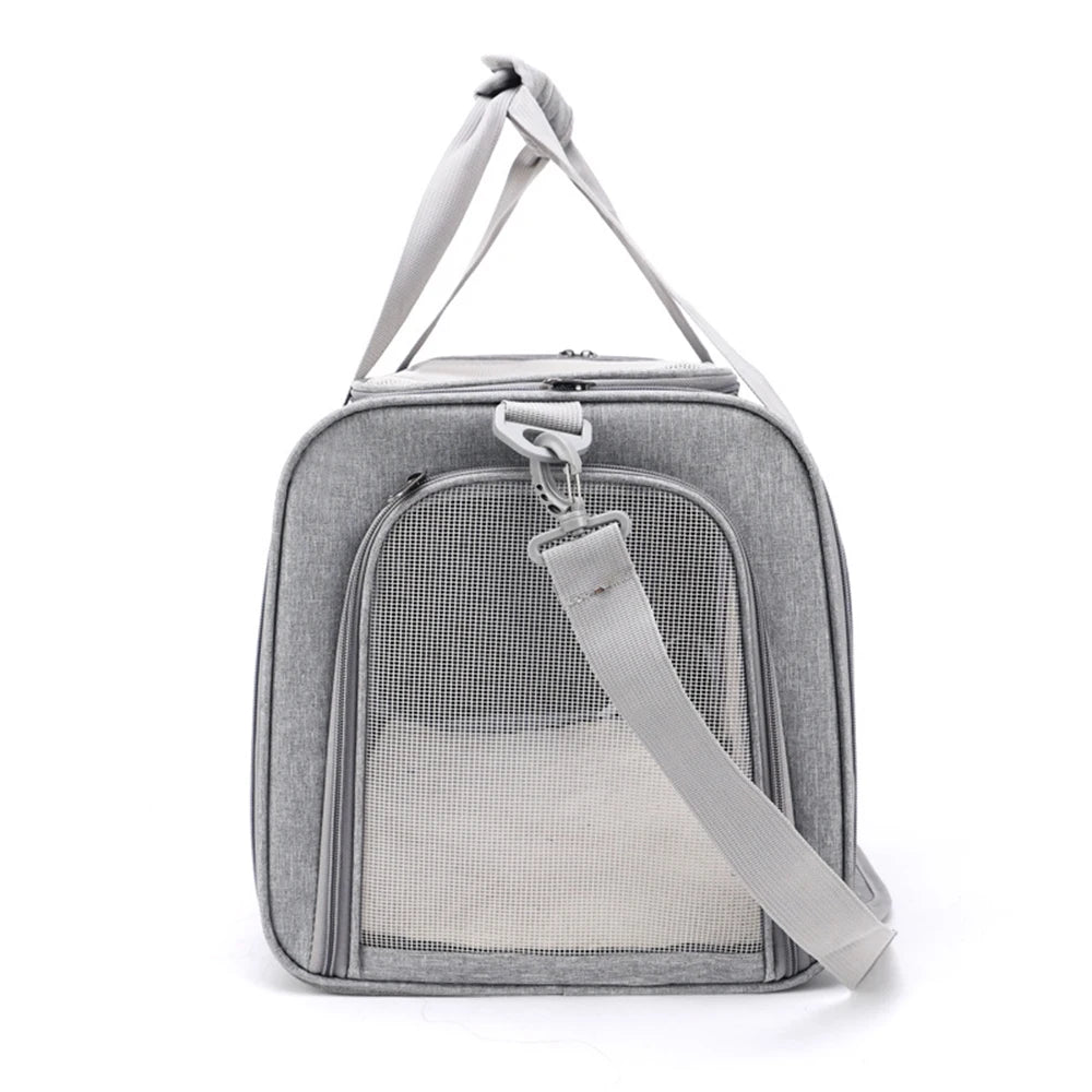 collapsible travel pet carrier for cats & dogs up to 15 lbs