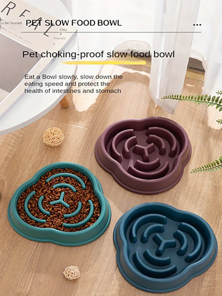 anti-choking slow feed dog & cat bowl – non-slip feeding bowl