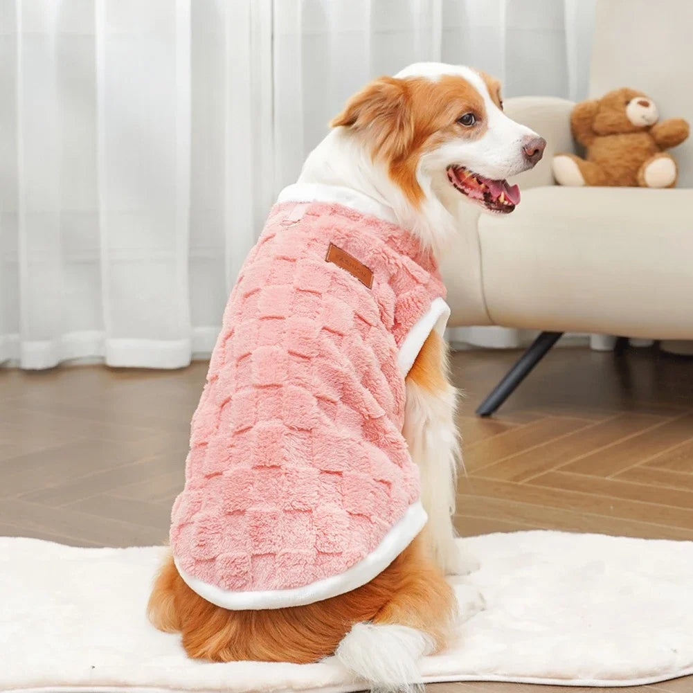 flannel dog sweater – warm winter pullover for small to large dogs
