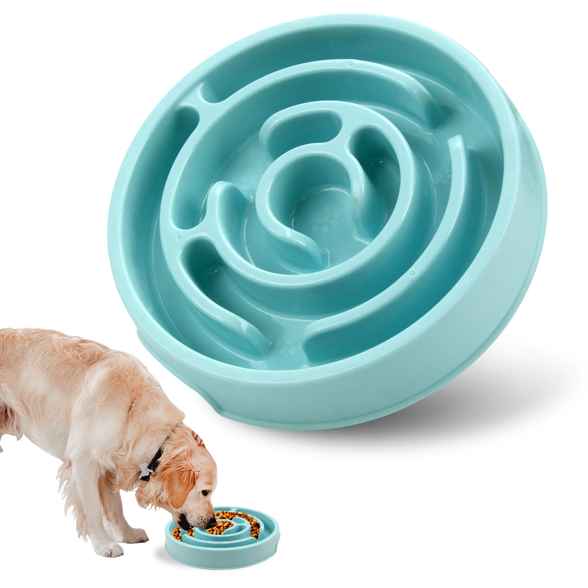 maze design slow feeder dog bowl – anti-gulping feeding dish