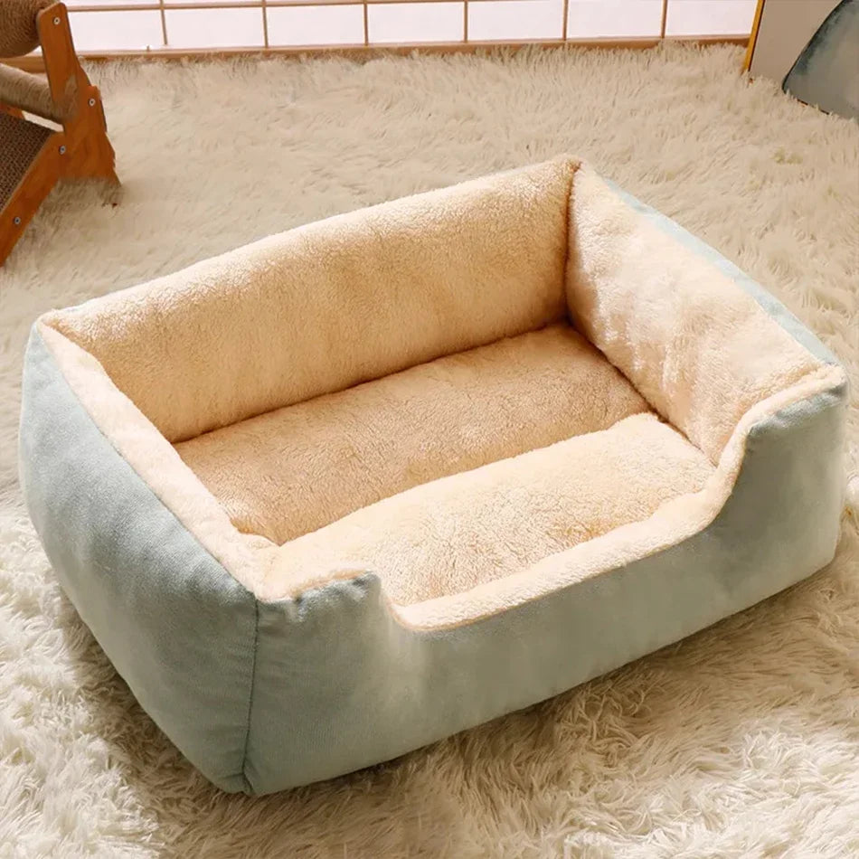 cozy plush pet bed for cats & dogs – soft breathable basket
