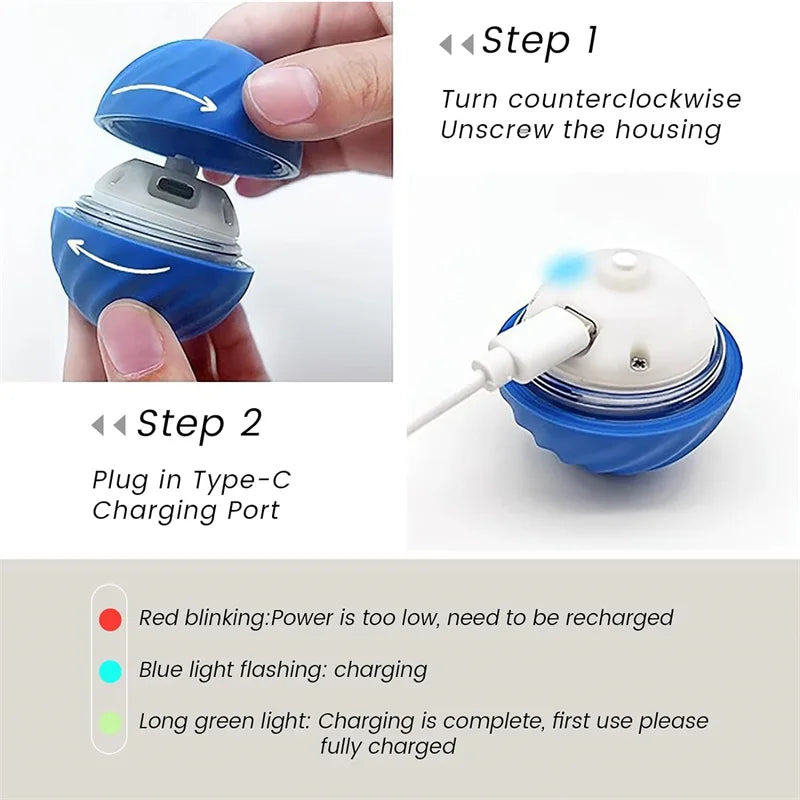 smart bouncing ball interactive electronic pet toy for dogs & cats