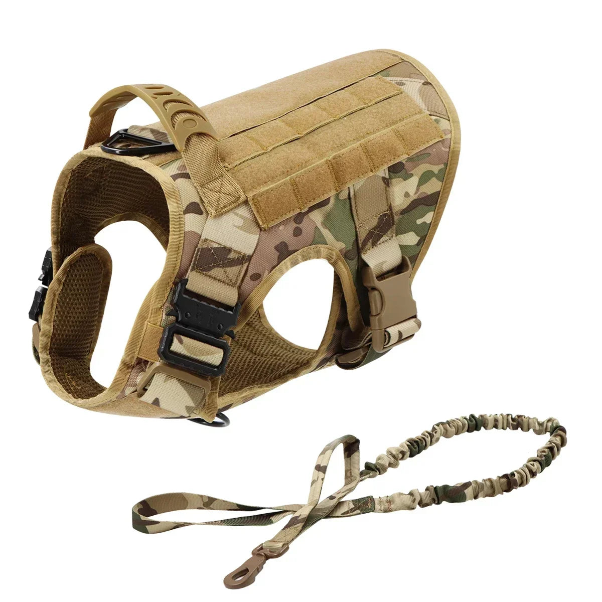 tactical dog harness set with molle pouches – training vest