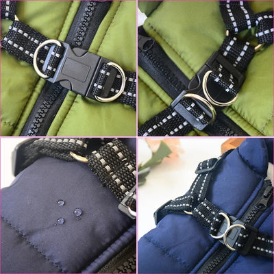 Winter Dog Jacket with Built-In Harness – Warm Splash-Proof Coat