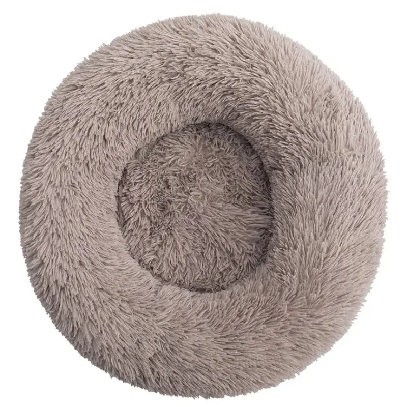 soft plush round pet bed for dogs & cats, 6 sizes, machine washable