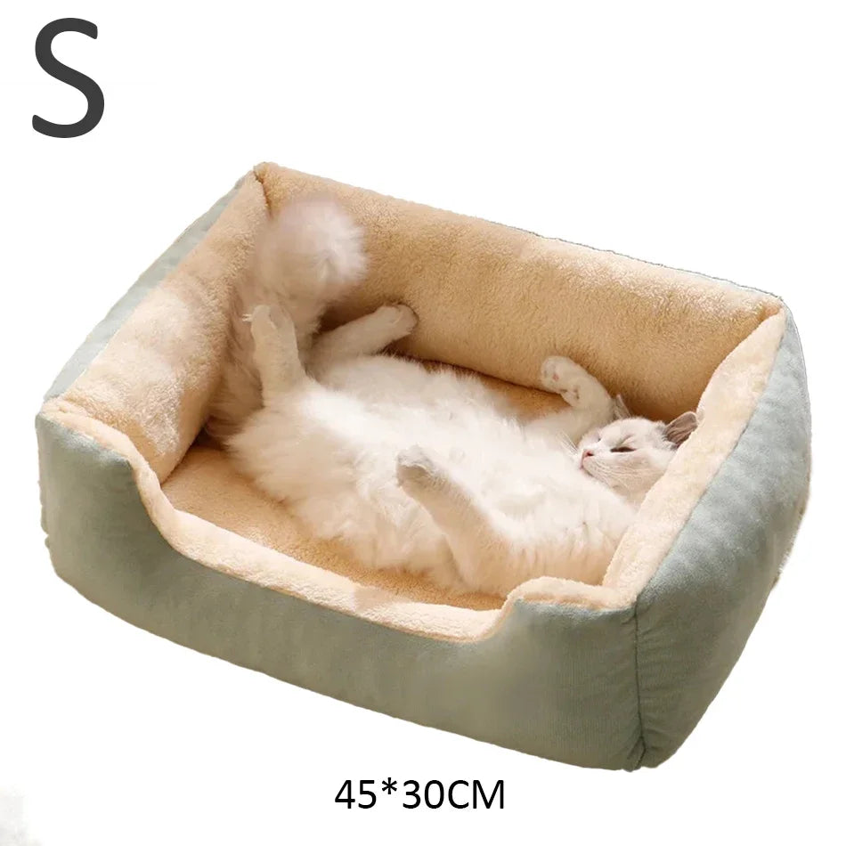 cozy plush pet bed for cats & dogs – soft breathable basket