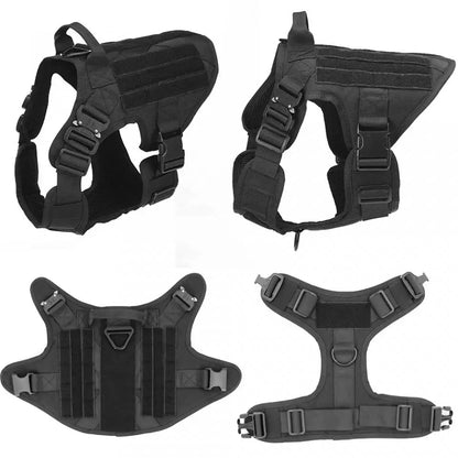 Tactical Dog Harness Set with MOLLE Pouches – Training Vest
