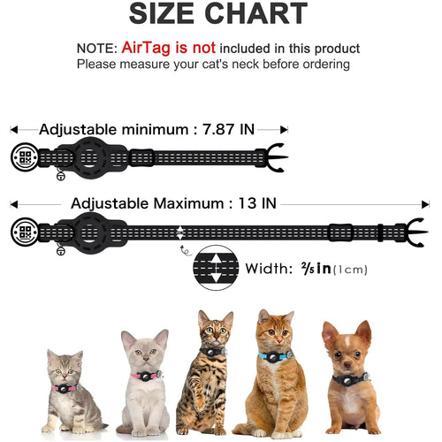 Breakaway Reflective Cat Collar with QR Code Tag and AirTag Holder