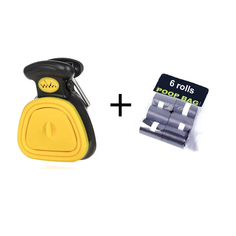 foldable dog poop scooper with waste bags for easy cleanup