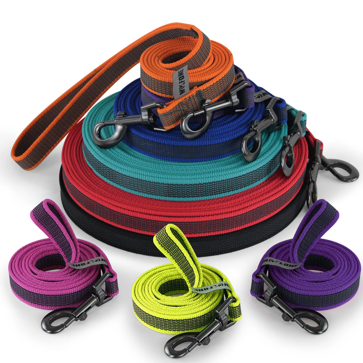 extra-long fiber dog training leash for small and large dog breeds