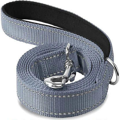 Reflective Nylon Dog Leash with Comfortable Handle for Night Walks