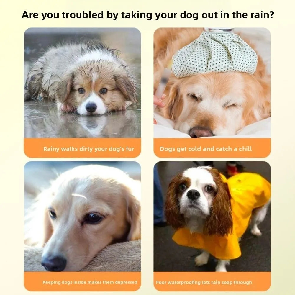 waterproof puppy raincoat four leg hooded reflective with tail cover