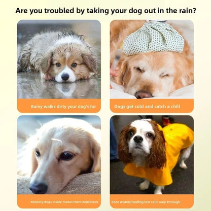 Waterproof Puppy Raincoat Four Leg Hooded Reflective with Tail Cover