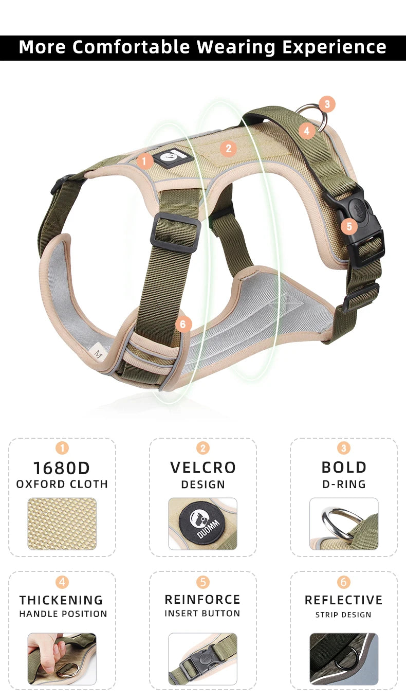 adjustable reflective oxford dog vest harness for training and walks