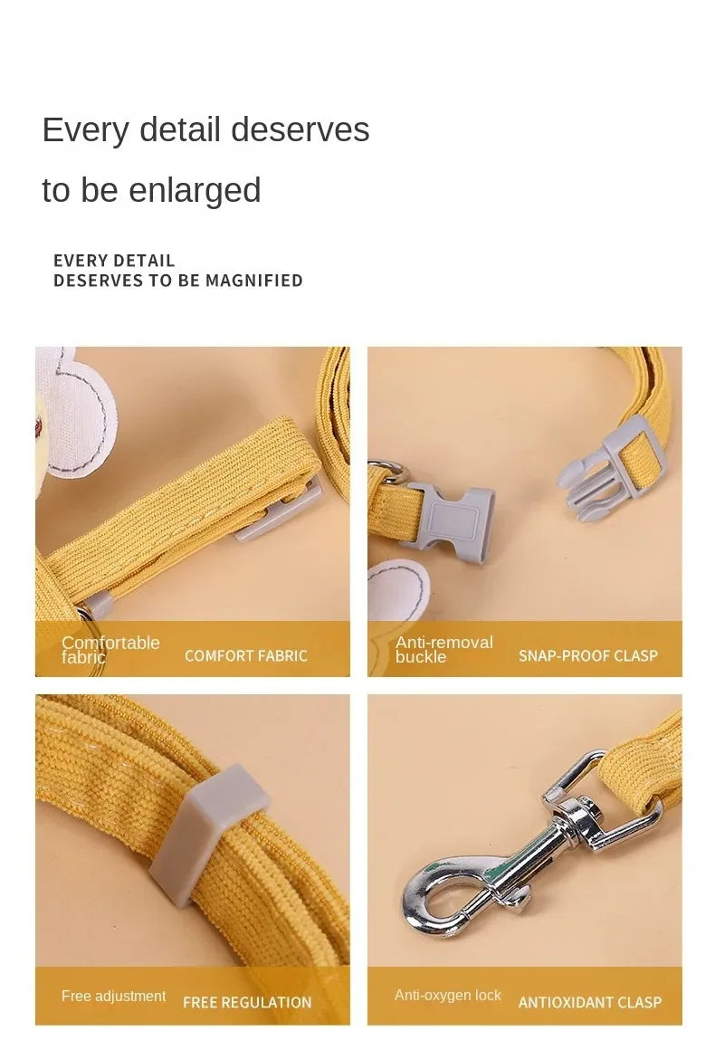 cute bee cat harness & leash set – adjustable walking vest