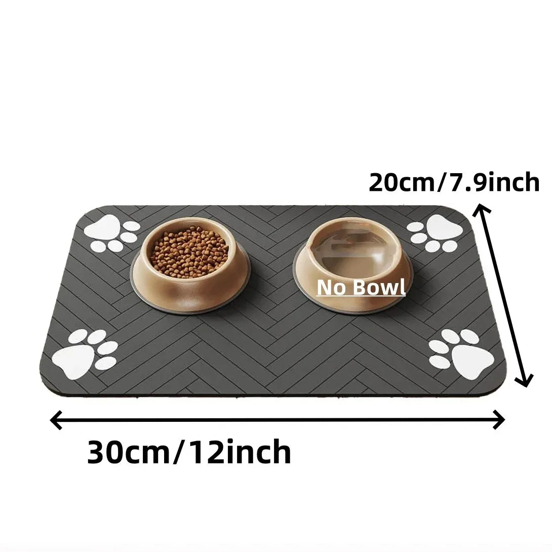 absorbent waterproof pet feeding mat with non-slip rubber backing