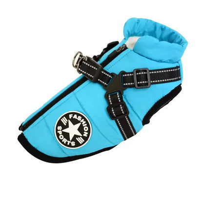 Winter Dog Jacket with Built-In Harness – Warm Splash-Proof Coat