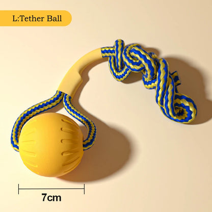 EVA Durable Dog Toy Set - Flying Disc, Ball & Tug Rope, 4-Piece Set