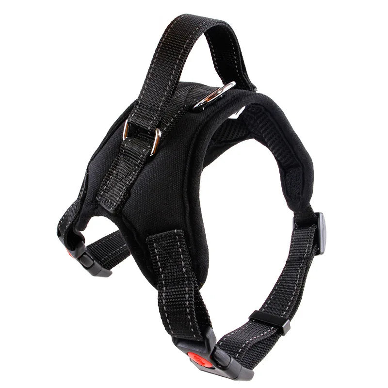 padded nylon dog harness vest – reflective, adjustable fit
