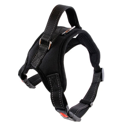 Padded Nylon Dog Harness Vest – Reflective, Adjustable Fit