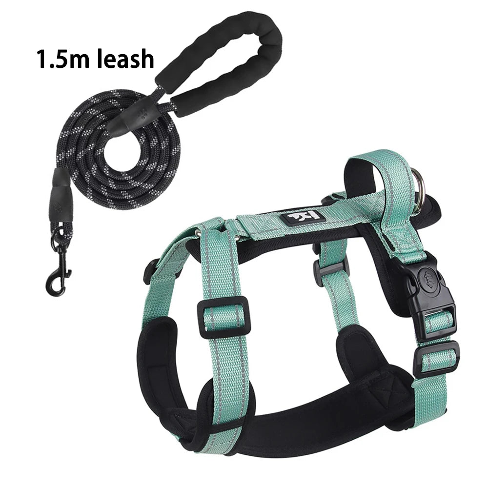 adjustable reflective puppy vest harness with easy control handle