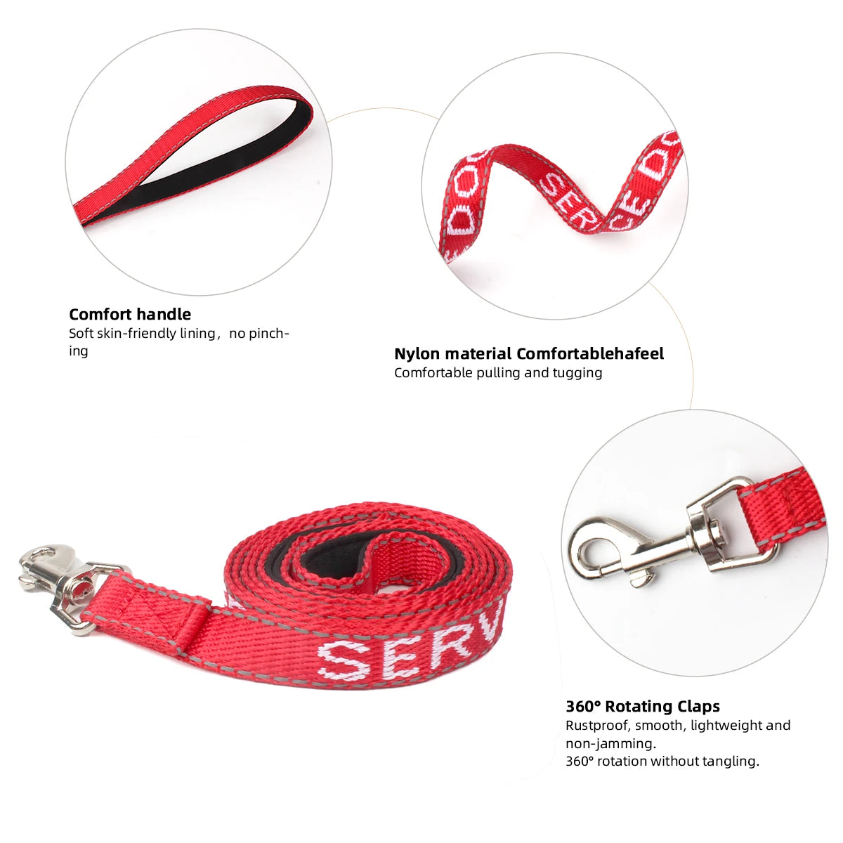 red reflective padded dog leash for outdoor walking and running sport